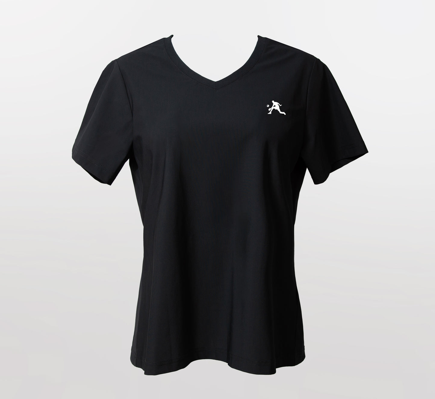 Black quick dry cooling pickleball v-neck women t-shirt Noir