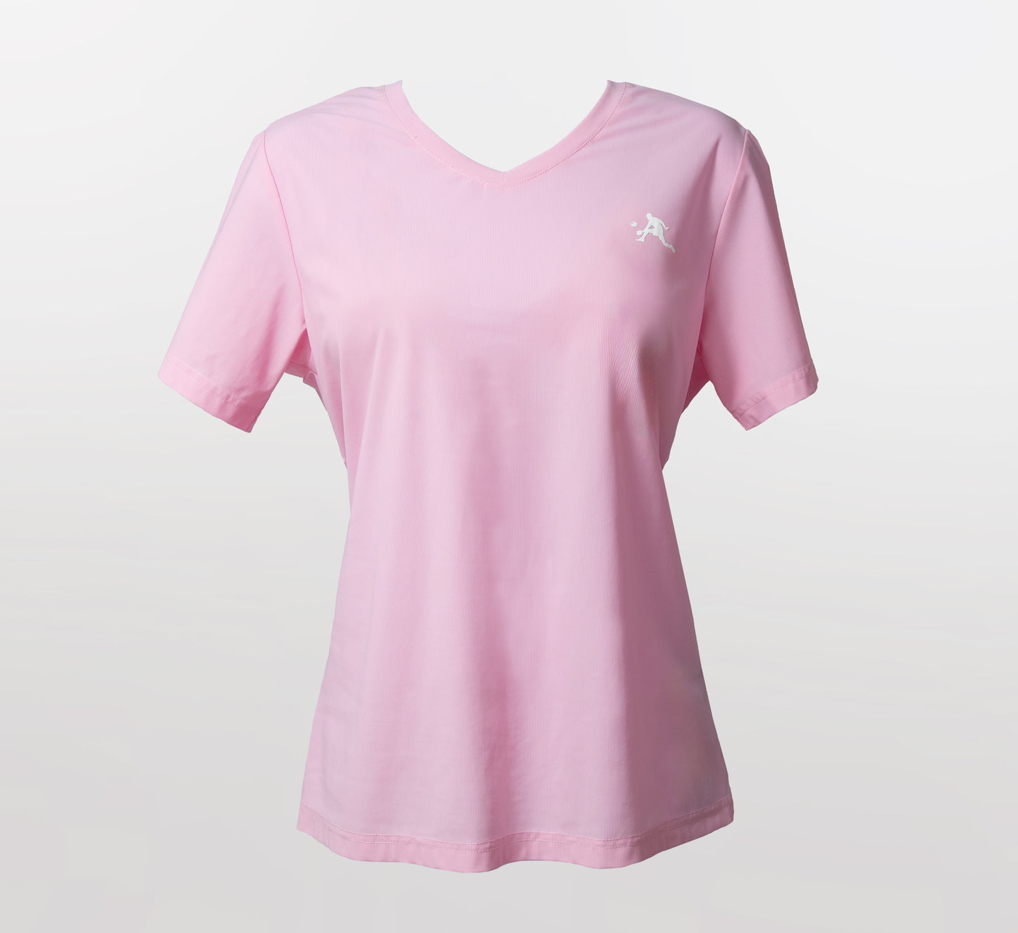 Pink quick dry cooling pickleball v-neck women t-shirt Rose