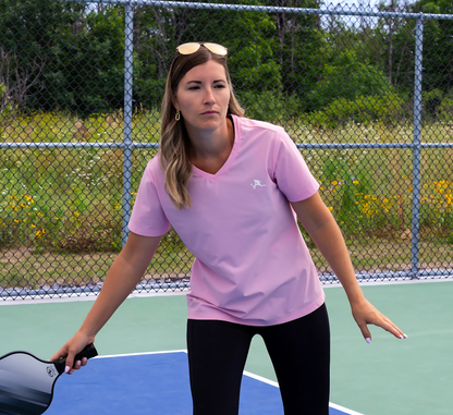 Pink t-shirt femme pickleball rafraichissant séchage rapide Rose