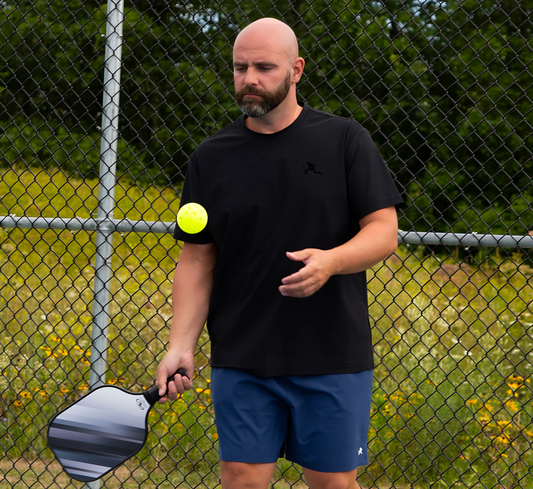 Black quick dry cooling performance pickleball men t-shirt Noir