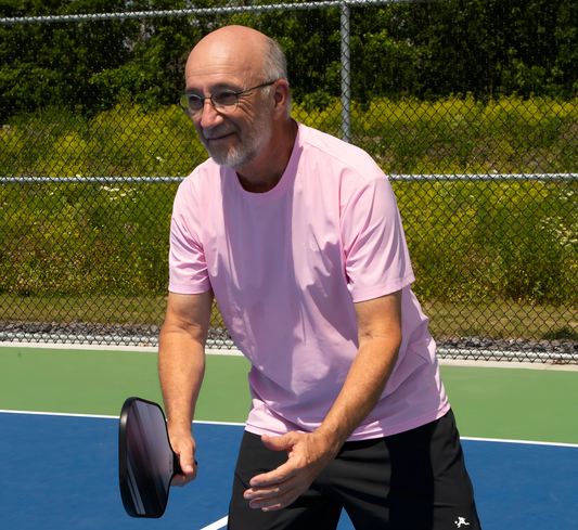 Pink cooling effect quick dry sport pickleball men t-shirt Rose