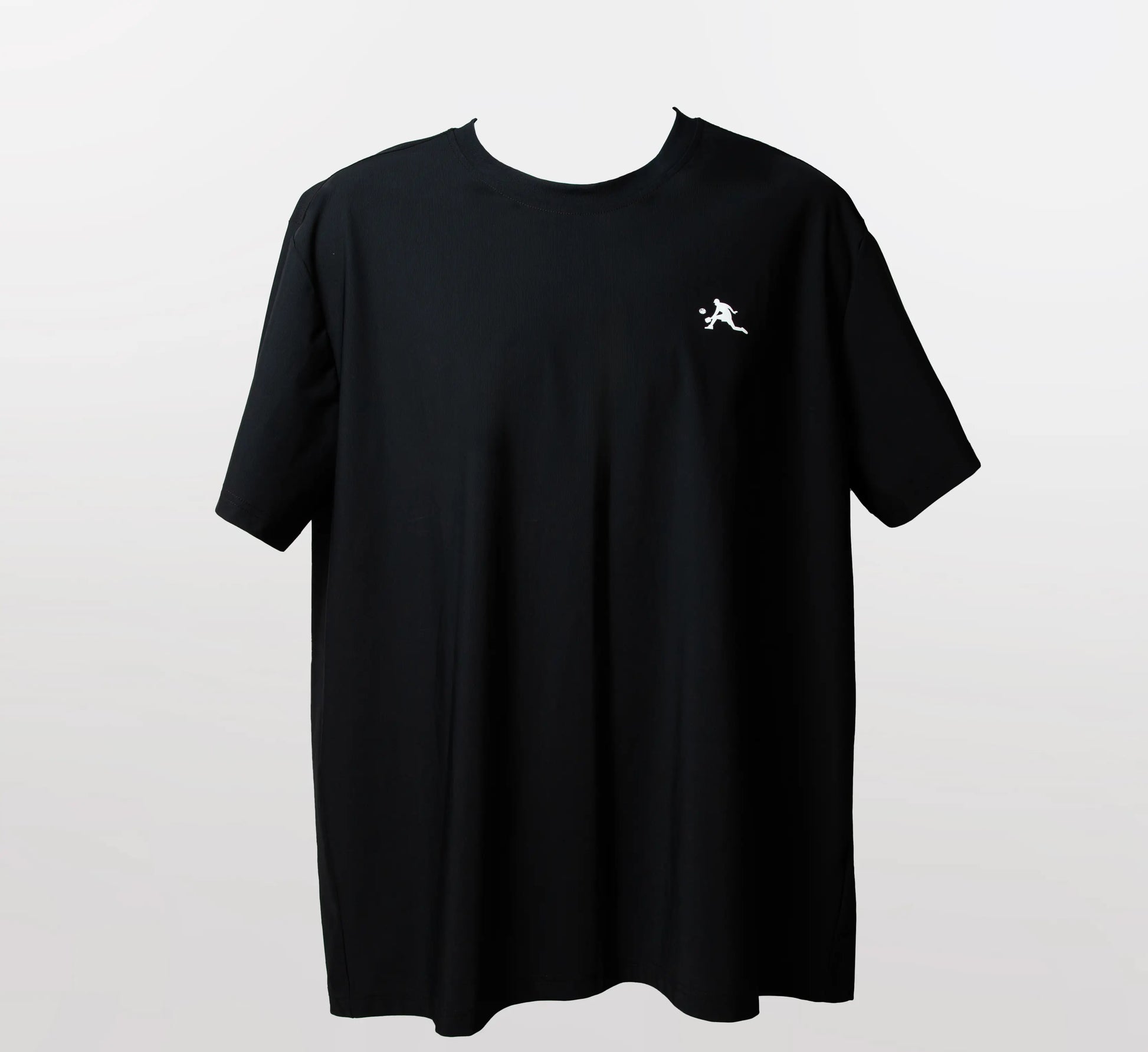 Black t-shirt with a small white PBALL logo on a light gray background Noir